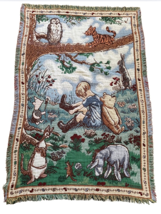 Disney Other - Disney Classic Pooh Vintage Goodwin Weavers Tapestry Throw Blanket Fringe USA
